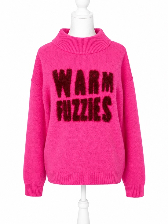 a new day Sweaters - a new day Fuchsia Crewneck Sweater with 'WARM FUZZIES' Text